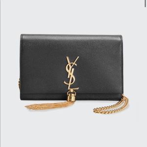YSL Kate Chain Wallet with Tassel - Black/Gold